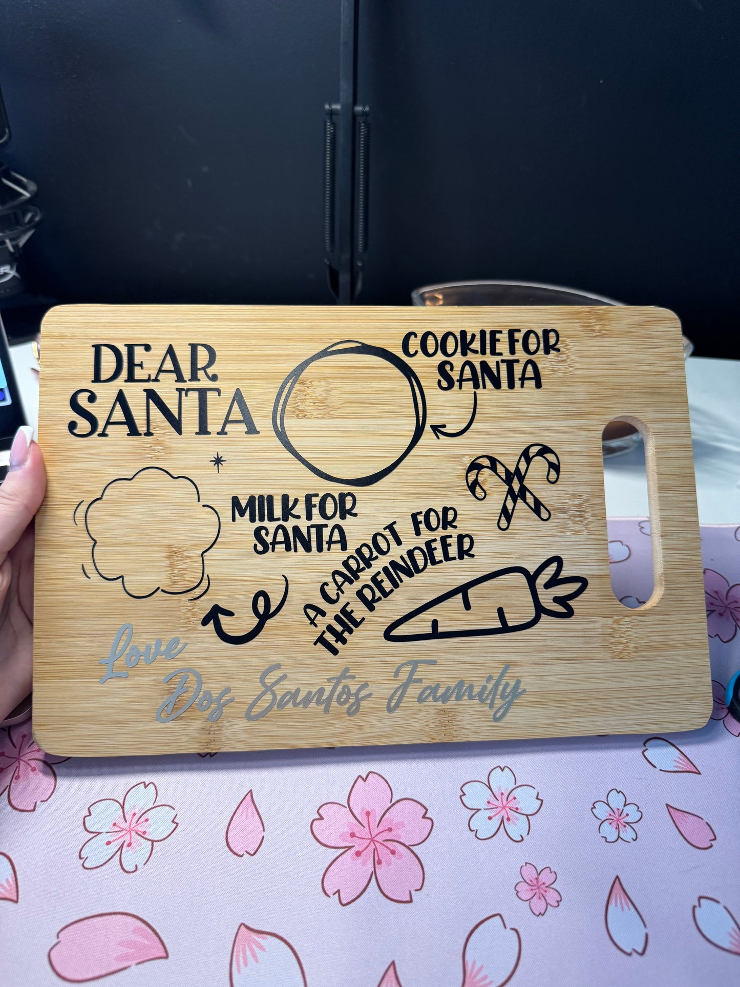 Personalised Santa Snack Board | Christmas Eve Cookie Tray | Family Christmas Tradition
