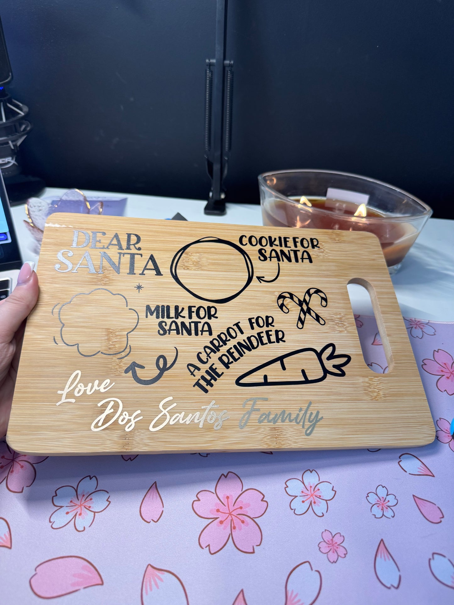 Personalised Santa Snack Board | Christmas Eve Cookie Tray | Family Christmas Tradition
