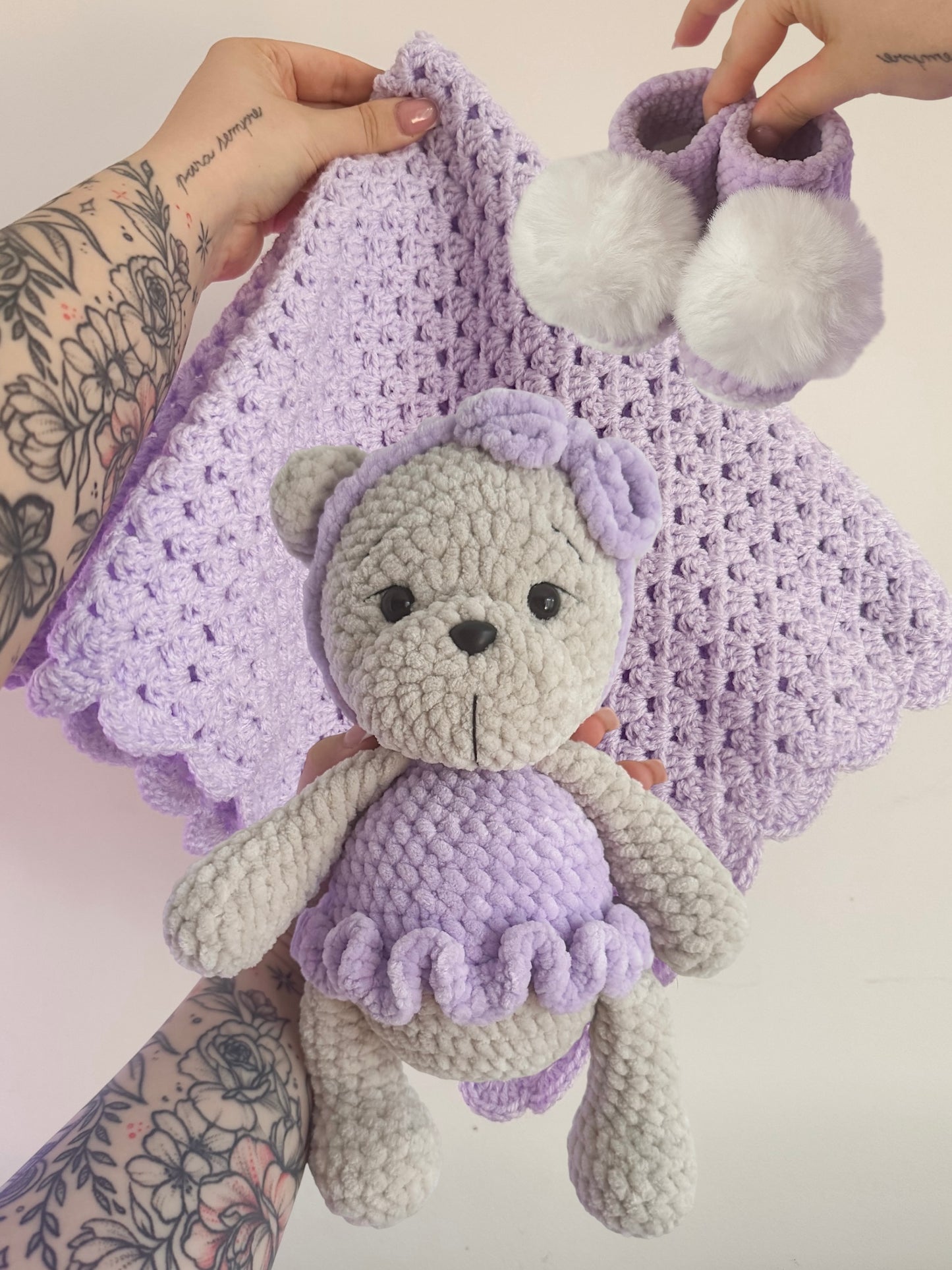 Custom Baby Gifting Set - Teddy, Booties & Blanket (Made to Order)