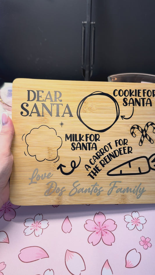 Personalised Santa Snack Board | Christmas Eve Cookie Tray | Family Christmas Tradition